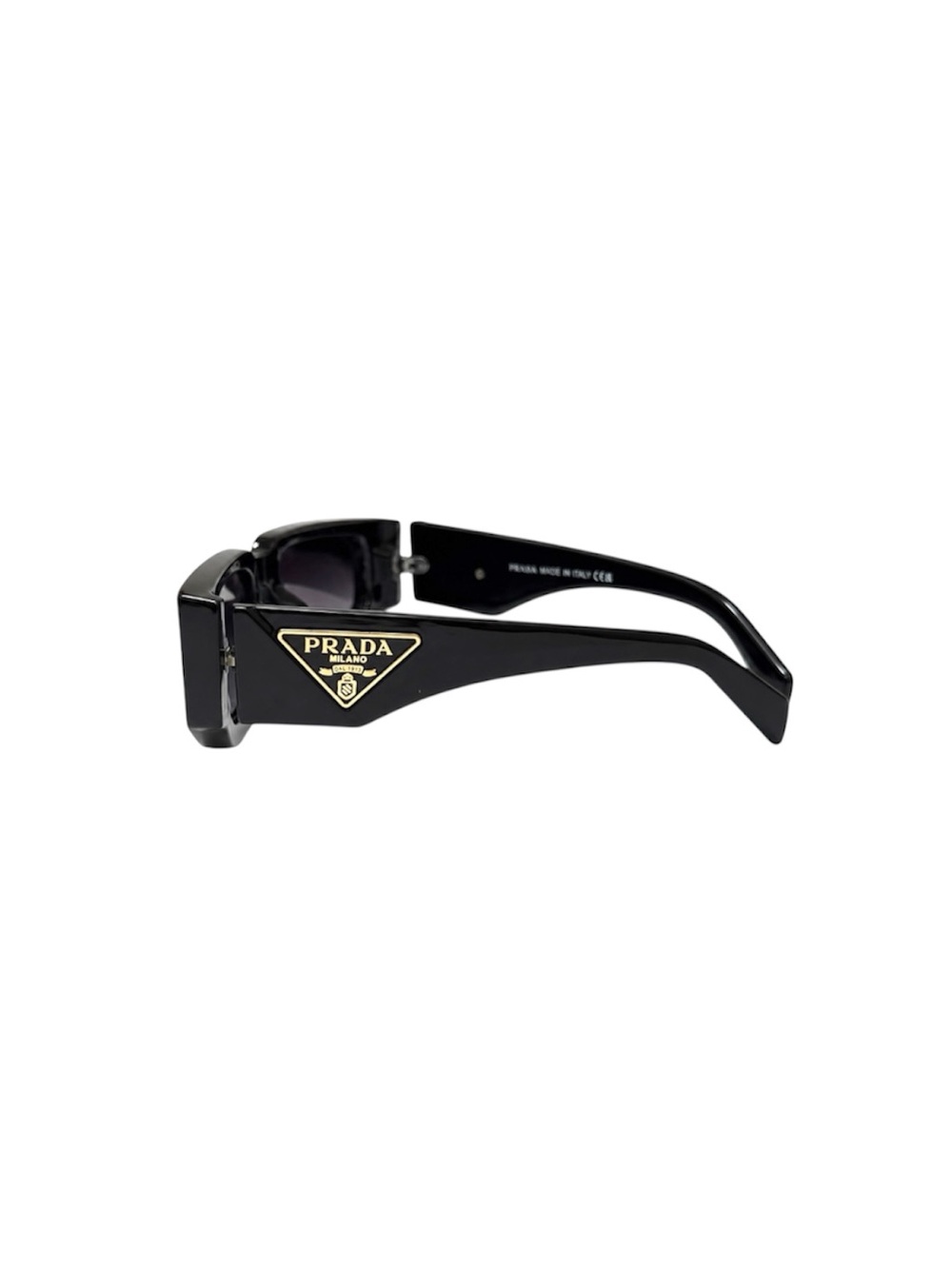 NEW PRADA-Black Rectangular Women's Sunglasses-Sunglasses Only - Picture 4 of 4